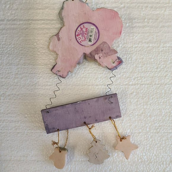 Pastel Santa Hanging Mobile Ornament Christmas Tree Mitten Star Winter Greetings - Picture 5 of 6